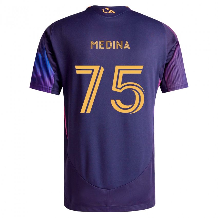 גברים Aaron Medina #75 סגול עמוק צהוב הרחק ג'רזי 2026/27 חולצה קצרה