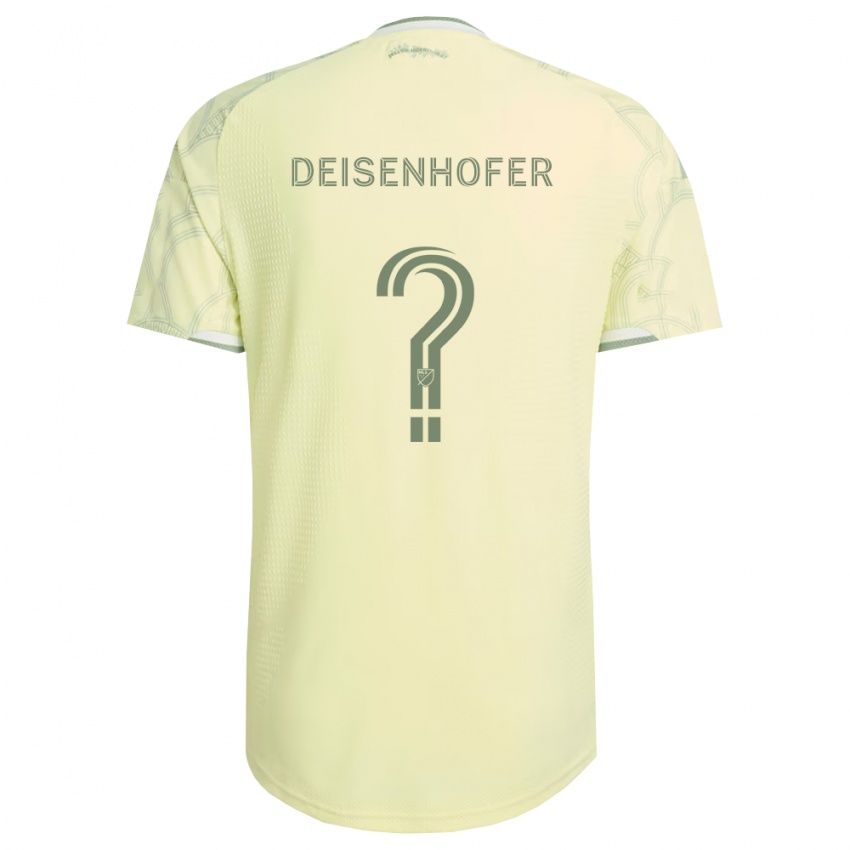 גברים Maximilian Deisenhofer #0 בז' לבן הרחק ג'רזי 2026/27 חולצה קצרה