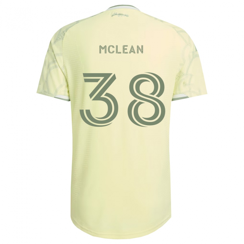 גברים Justin Mclean #38 בז' לבן הרחק ג'רזי 2026/27 חולצה קצרה