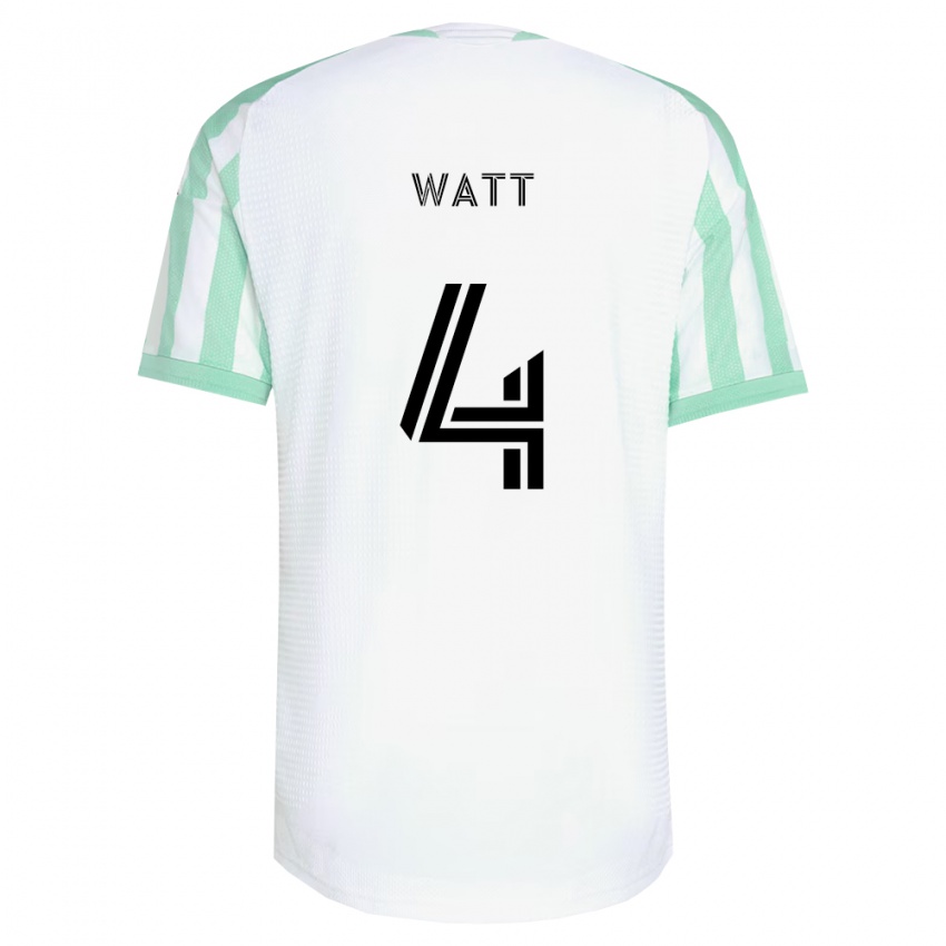 גברים Evan Watt #4 ירוק בהיר שחור לבן הרחק ג'רזי 2026/27 חולצה קצרה