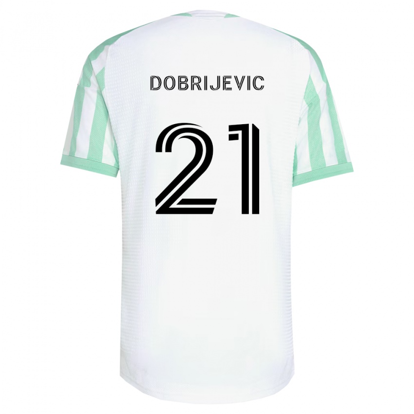 גברים Stefan Dobrijevic #21 ירוק בהיר שחור לבן הרחק ג'רזי 2026/27 חולצה קצרה