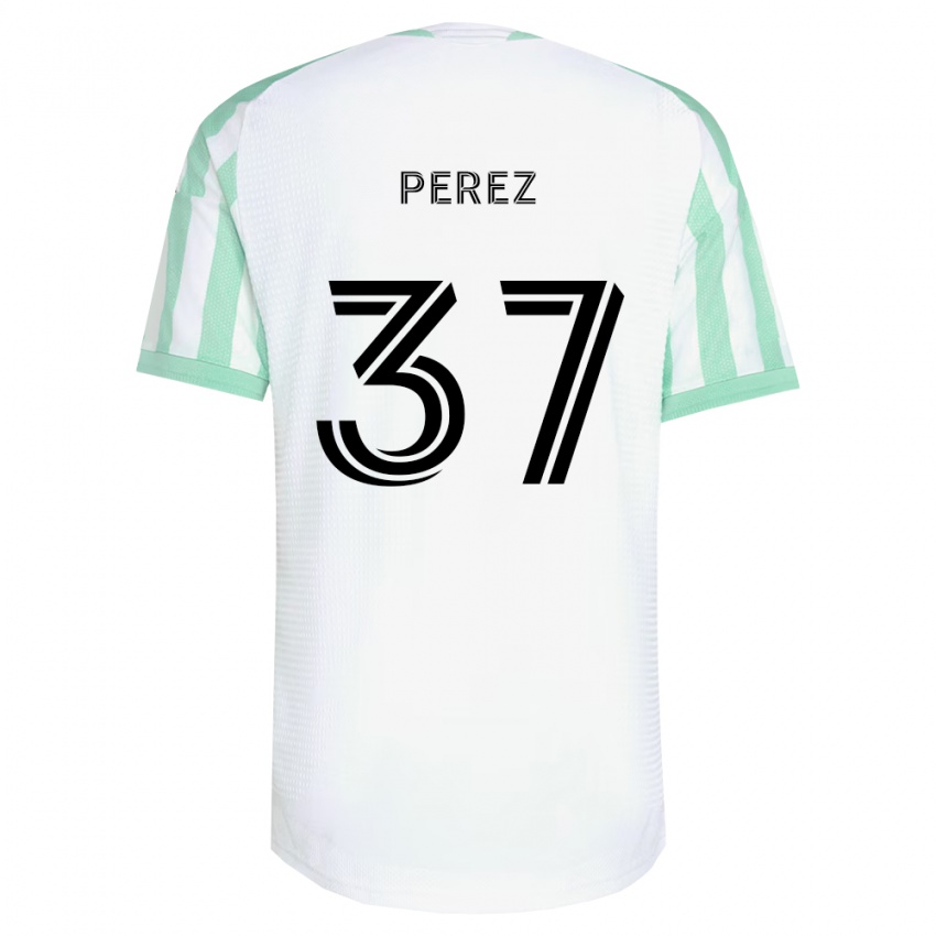 גברים Damion Perez #37 ירוק בהיר שחור לבן הרחק ג'רזי 2026/27 חולצה קצרה