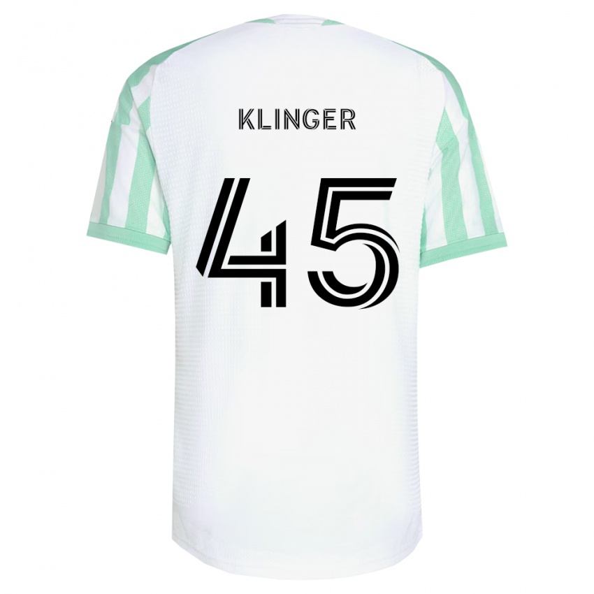 גברים Ryan Klinger #45 ירוק בהיר שחור לבן הרחק ג'רזי 2026/27 חולצה קצרה