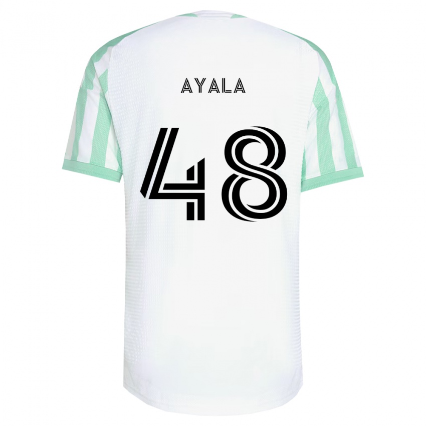 גברים Christian Ayala #48 ירוק בהיר שחור לבן הרחק ג'רזי 2026/27 חולצה קצרה