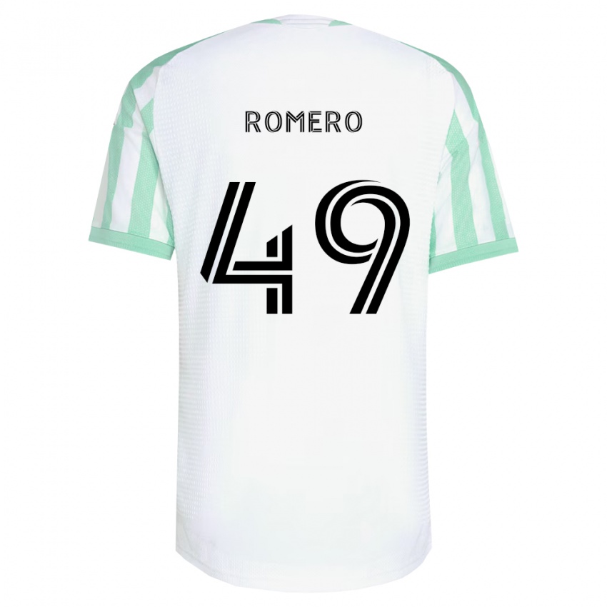 גברים David Romero #49 ירוק בהיר שחור לבן הרחק ג'רזי 2026/27 חולצה קצרה