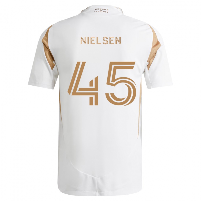 גברים Kenny Nielsen #45 לבן חום הרחק ג'רזי 2026/27 חולצה קצרה