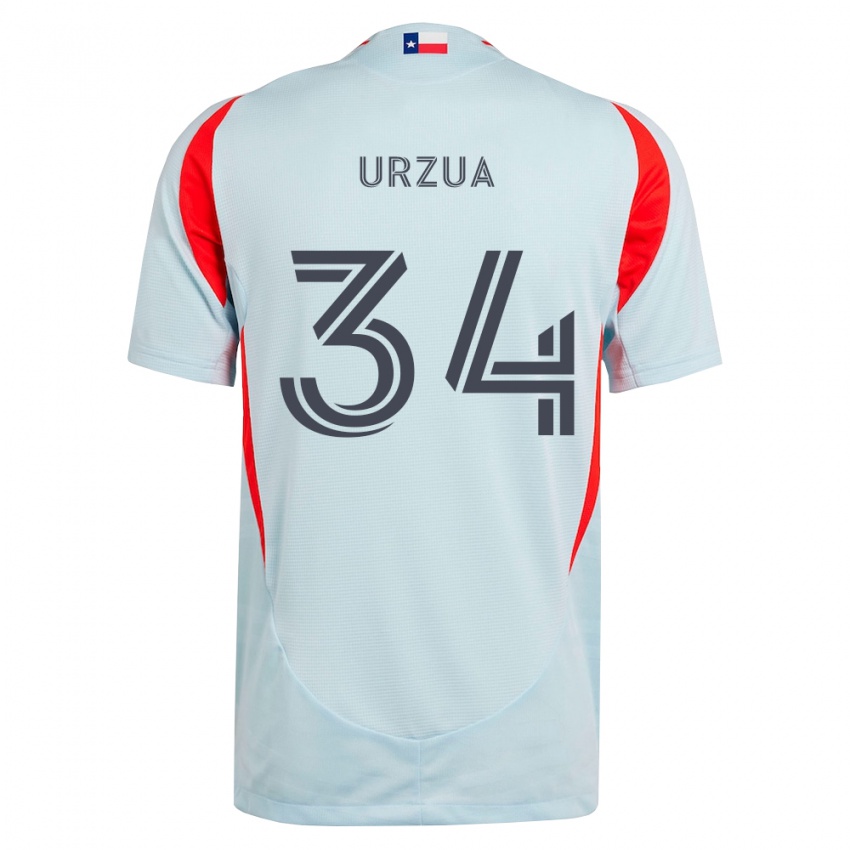 גברים Alejandro Urzua #34 אפור כהה לבן אדום הרחק ג'רזי 2026/27 חולצה קצרה