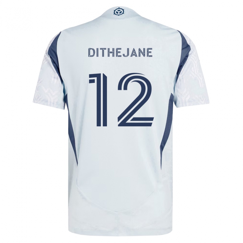 גברים Puso Dithejane #12 כחול אפור לבן הרחק ג'רזי 2026/27 חולצה קצרה