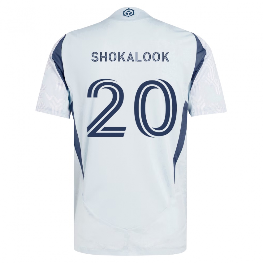 גברים Jason Shokalook #20 כחול אפור לבן הרחק ג'רזי 2026/27 חולצה קצרה