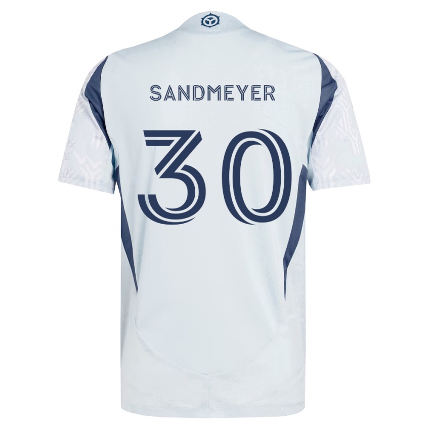 גברים Jack Sandmeyer #30 כחול אפור לבן הרחק ג'רזי 2026/27 חולצה קצרה