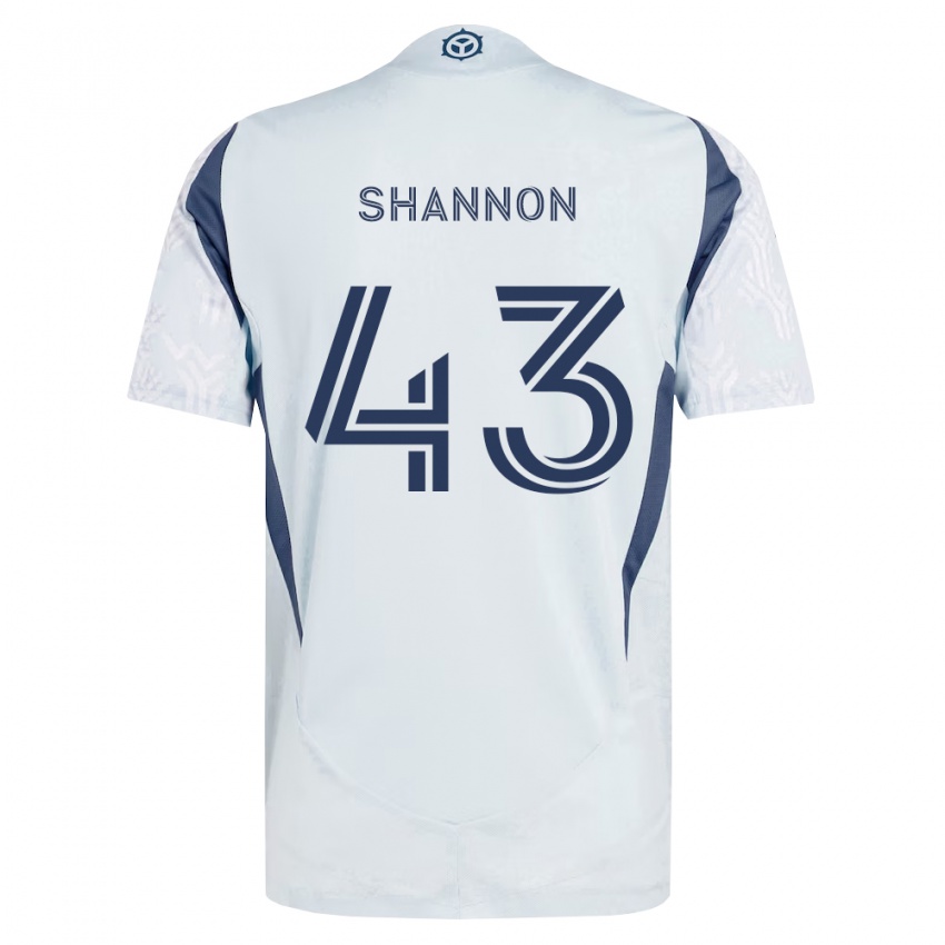 גברים Jaylen Shannon #43 כחול אפור לבן הרחק ג'רזי 2026/27 חולצה קצרה