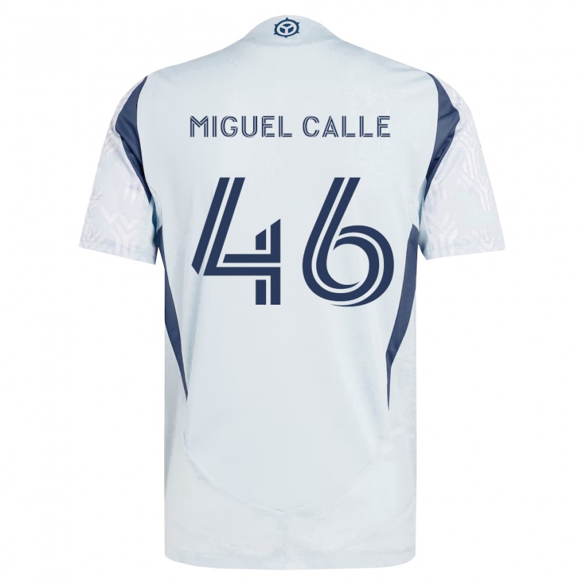 גברים Juan Miguel Calle #46 כחול אפור לבן הרחק ג'רזי 2026/27 חולצה קצרה