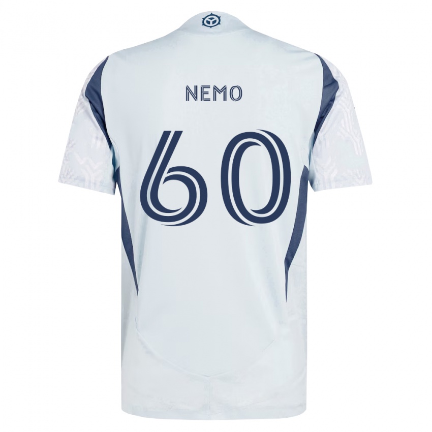 גברים Jason Nemo #60 כחול אפור לבן הרחק ג'רזי 2026/27 חולצה קצרה