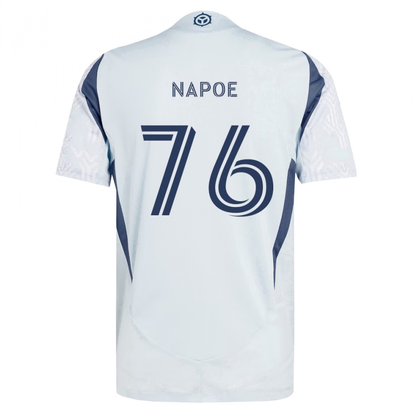 גברים Milan Napoe #76 כחול אפור לבן הרחק ג'רזי 2026/27 חולצה קצרה