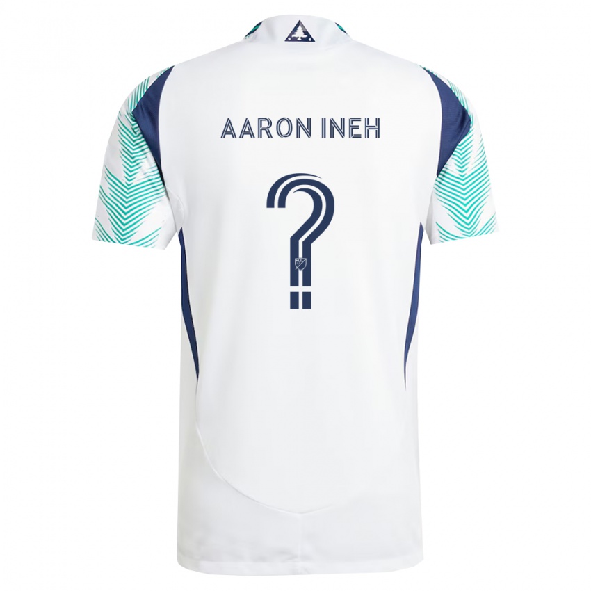 גברים Aaron Ineh #0 לבן כחול צי ירוק בהיר הרחק ג'רזי 2026/27 חולצה קצרה