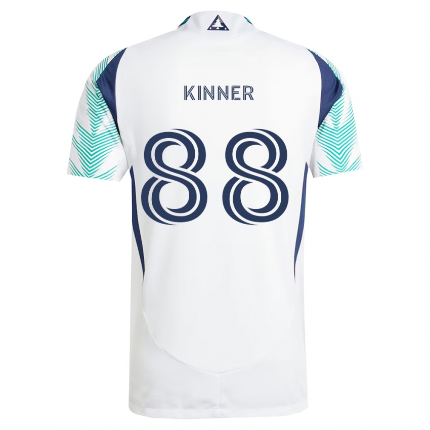 גברים Sage Kinner #88 לבן כחול צי ירוק בהיר הרחק ג'רזי 2026/27 חולצה קצרה