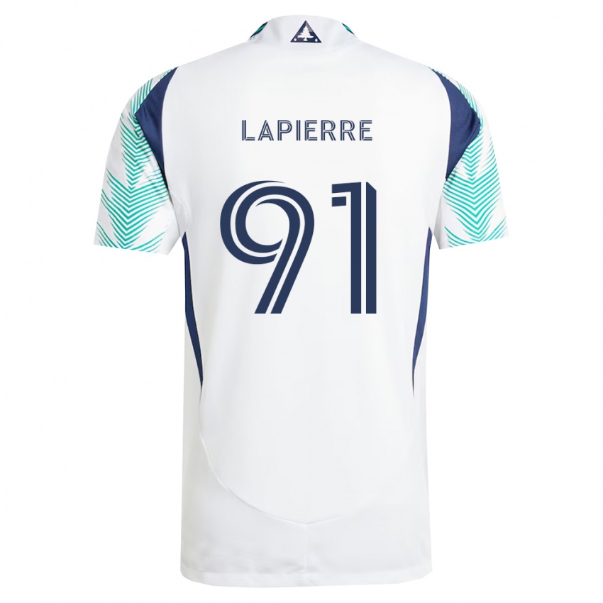 גברים Zach Lapierre #91 לבן כחול צי ירוק בהיר הרחק ג'רזי 2026/27 חולצה קצרה
