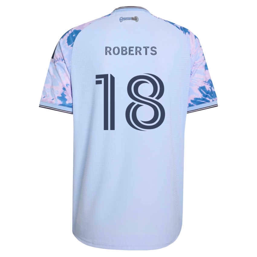 גברים Reid Roberts #18 כחול מלכותי לבן שחור הרחק ג'רזי 2026/27 חולצה קצרה