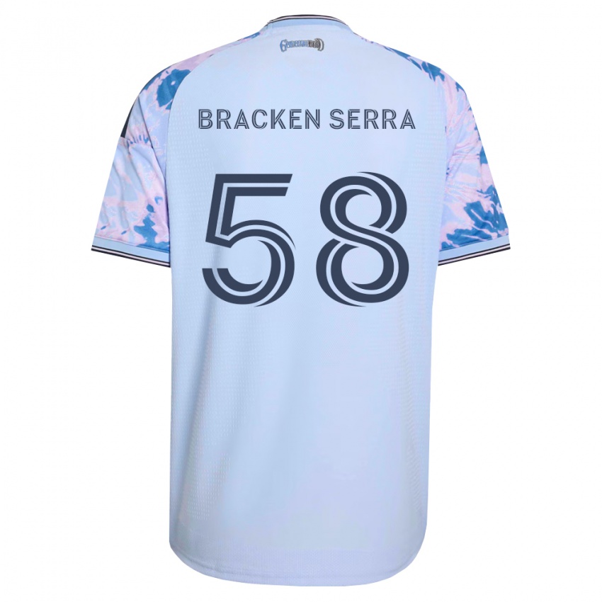 גברים Gabriel Bracken Serra #58 כחול מלכותי לבן שחור הרחק ג'רזי 2026/27 חולצה קצרה