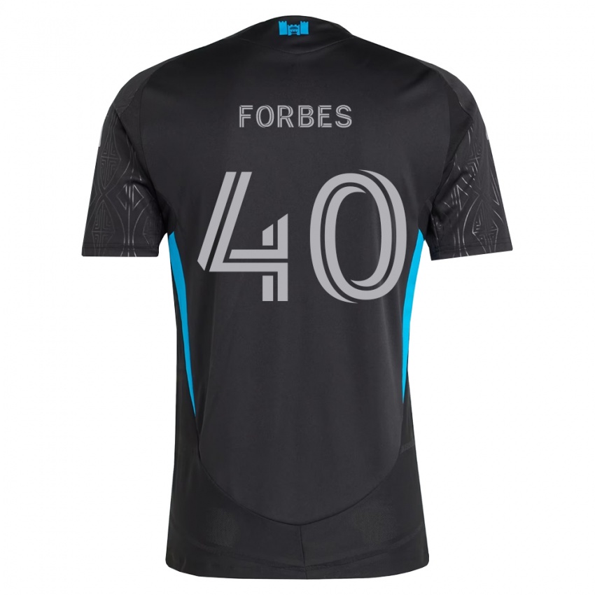 גברים Jahlane Forbes #40 שחור לבן כחול שמיים הרחק ג'רזי 2026/27 חולצה קצרה