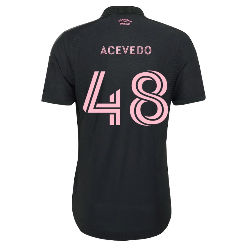 גברים Matías Acevedo #48 ורוד שחור לבן הרחק ג'רזי 2026/27 חולצה קצרה