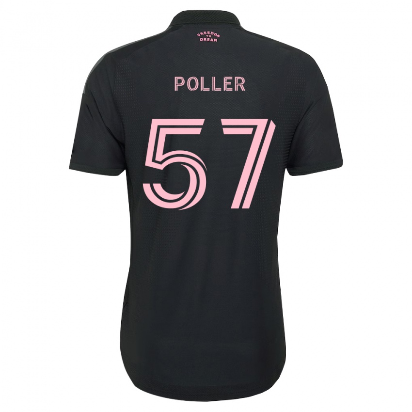 גברים Sebastian Poller #57 ורוד שחור לבן הרחק ג'רזי 2026/27 חולצה קצרה