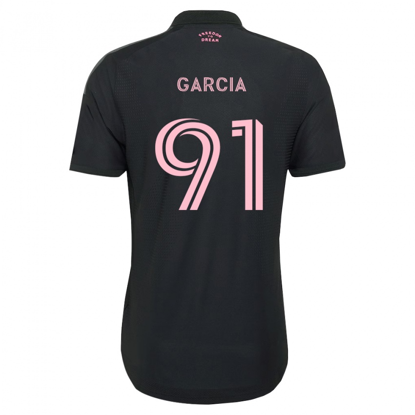 גברים Lesther Garcia #91 ורוד שחור לבן הרחק ג'רזי 2026/27 חולצה קצרה