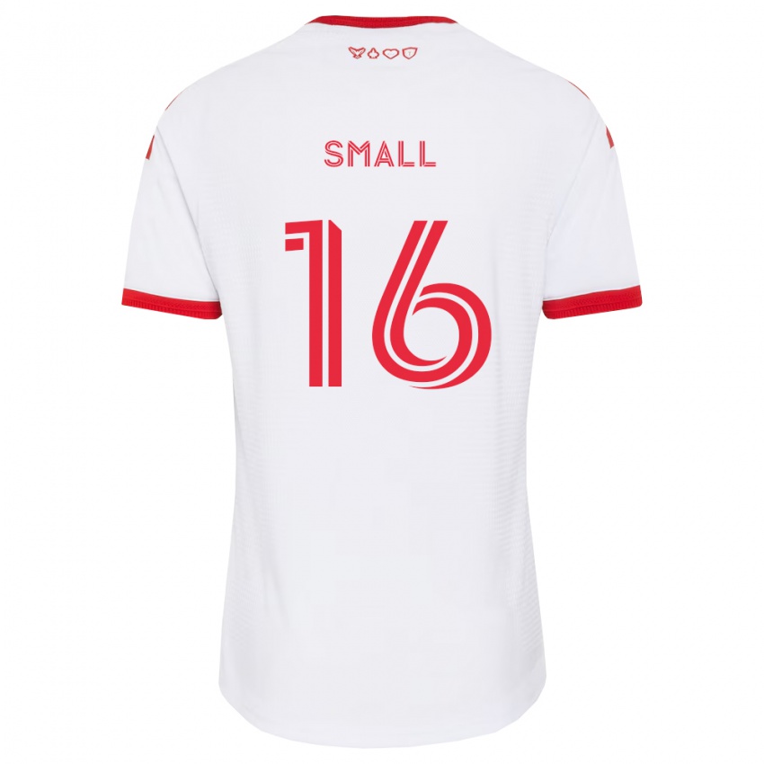 גברים Khaleel Small #16 לבן אדום שחור הרחק ג'רזי 2026/27 חולצה קצרה