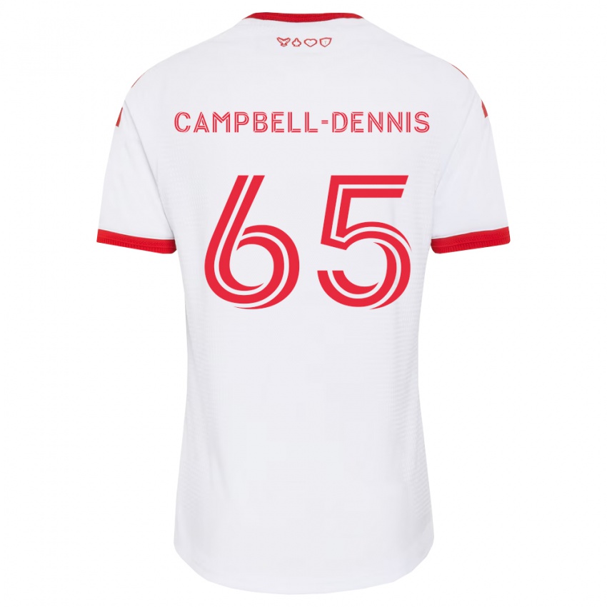 גברים Raequan Campbell-Dennis #65 לבן אדום שחור הרחק ג'רזי 2026/27 חולצה קצרה