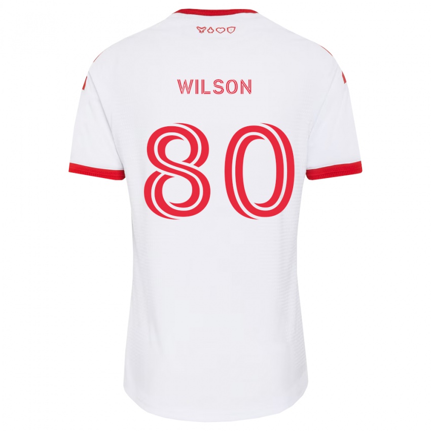גברים Shafique Wilson #80 לבן אדום שחור הרחק ג'רזי 2026/27 חולצה קצרה