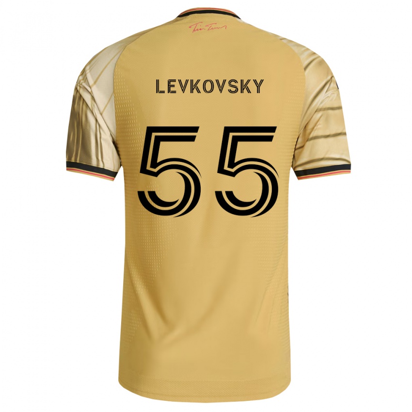 גברים Miroslav Levkovsky #55 חום צהוב שחור הרחק ג'רזי 2026/27 חולצה קצרה