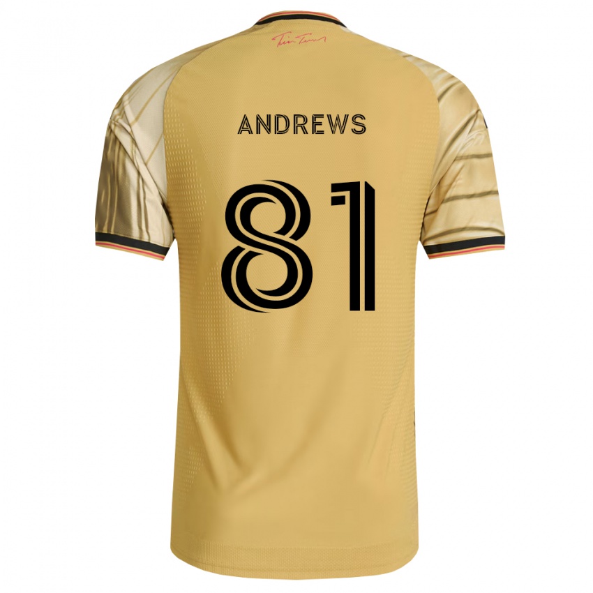 גברים Joe Andrews #81 חום צהוב שחור הרחק ג'רזי 2026/27 חולצה קצרה