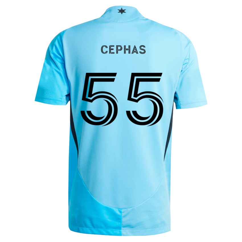גברים Jumel Cephas #55 כחול בהיר שחור הרחק ג'רזי 2026/27 חולצה קצרה