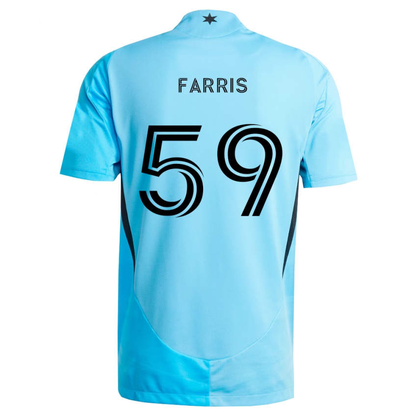 גברים John Farris #59 כחול בהיר שחור הרחק ג'רזי 2026/27 חולצה קצרה