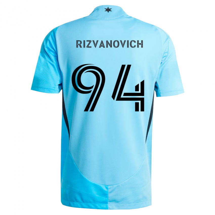 גברים Kayne Rizvanovich #94 כחול בהיר שחור הרחק ג'רזי 2026/27 חולצה קצרה