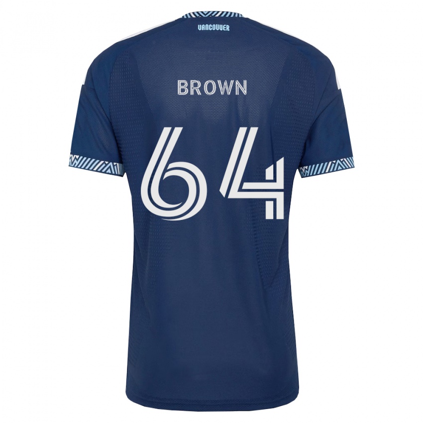 גברים Tyler Brown #64 כחול עמוק לבן הרחק ג'רזי 2026/27 חולצה קצרה