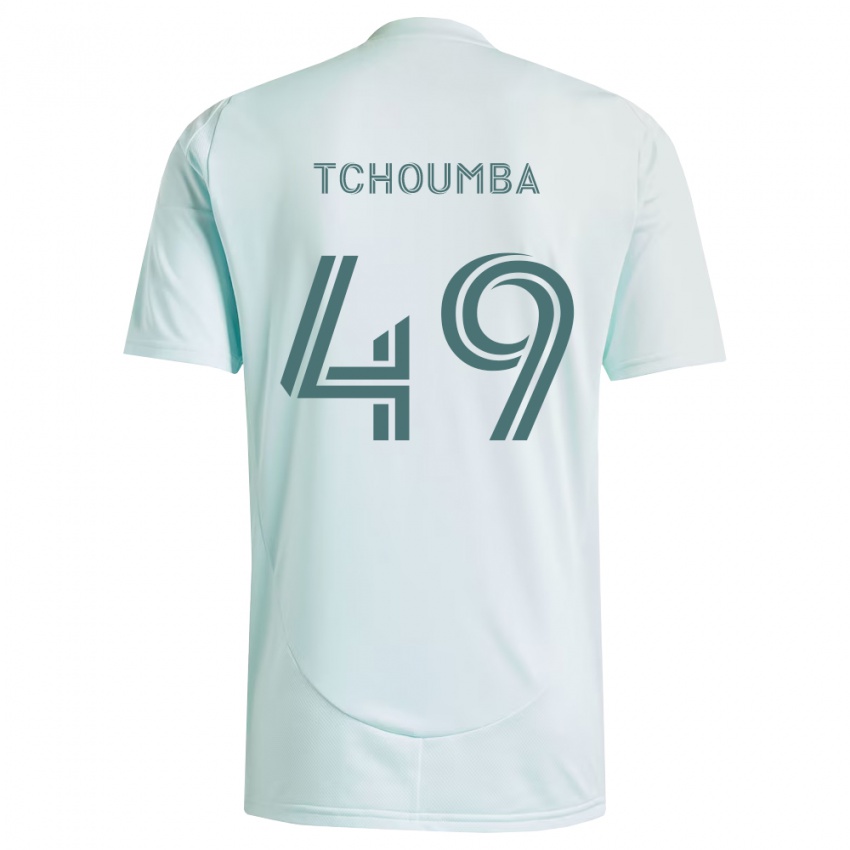 גברים Nathan Tchoumba #49 לבן ירוק בהיר הרחק ג'רזי 2026/27 חולצה קצרה