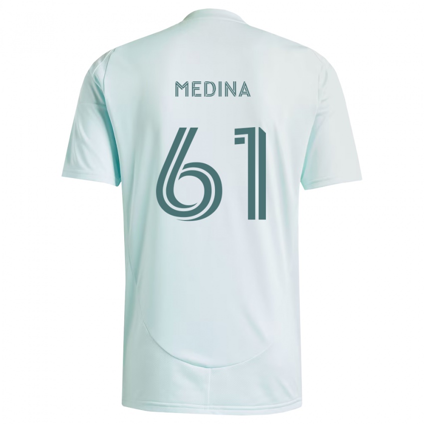 גברים Leonardo Medina #61 לבן ירוק בהיר הרחק ג'רזי 2026/27 חולצה קצרה