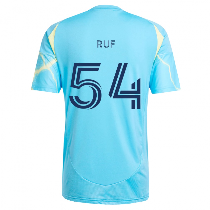גברים John Ruf #54 כחול בהיר שחור צהוב בהיר הרחק ג'רזי 2026/27 חולצה קצרה