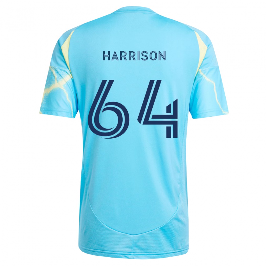 גברים Joshua Harrison #64 כחול בהיר שחור צהוב בהיר הרחק ג'רזי 2026/27 חולצה קצרה