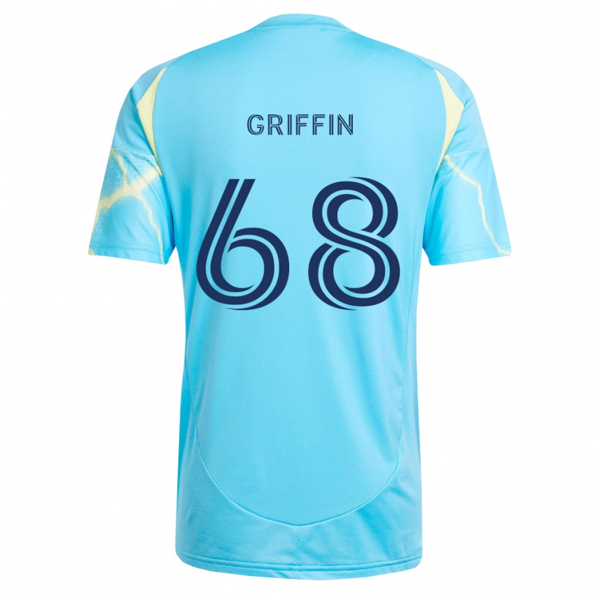 גברים Jordan Griffin #68 כחול בהיר שחור צהוב בהיר הרחק ג'רזי 2026/27 חולצה קצרה