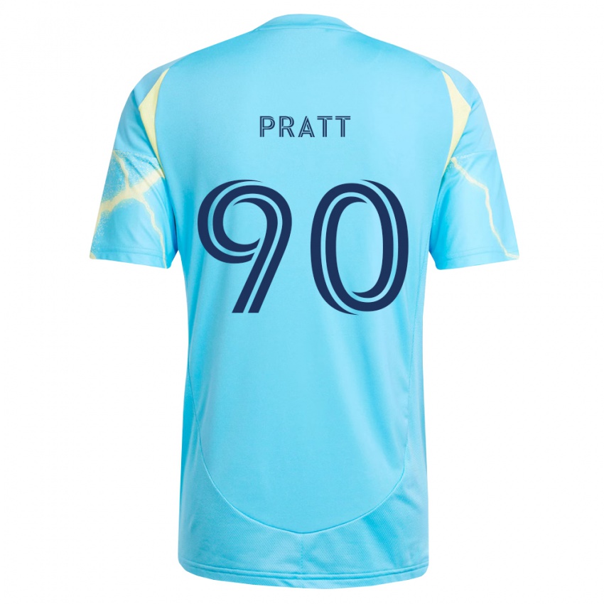 גברים Oliver Pratt #90 כחול בהיר שחור צהוב בהיר הרחק ג'רזי 2026/27 חולצה קצרה