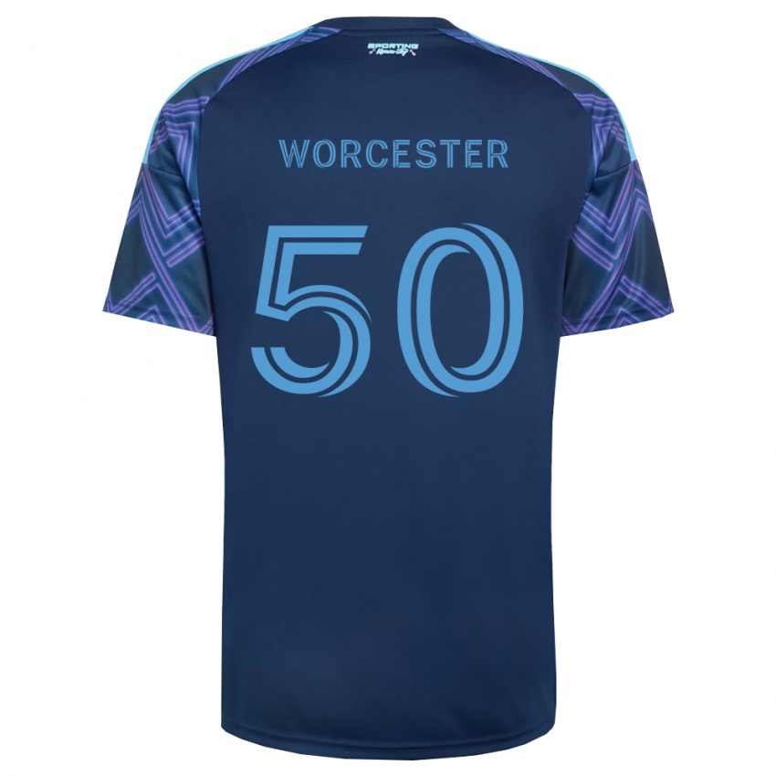 גברים Sam Worcester #50 כחול מלכותי סגול הרחק ג'רזי 2026/27 חולצה קצרה