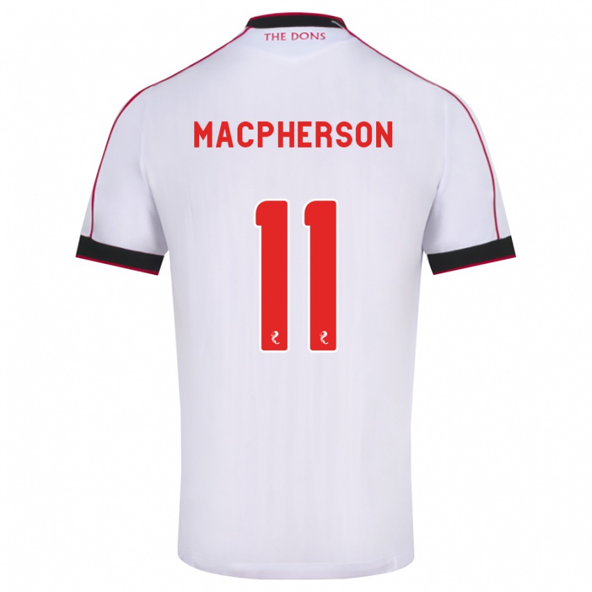 גברים Keira Macpherson #11 שחור אדום לבן הרחק ג'רזי 2026/27 חולצה קצרה