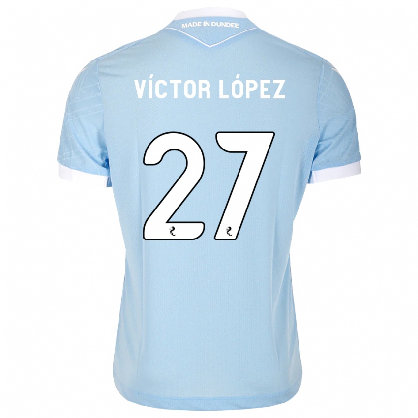גברים Victor Lopez #27 כחול שמיים בהיר לבן הרחק ג'רזי 2026/27 חולצה קצרה
