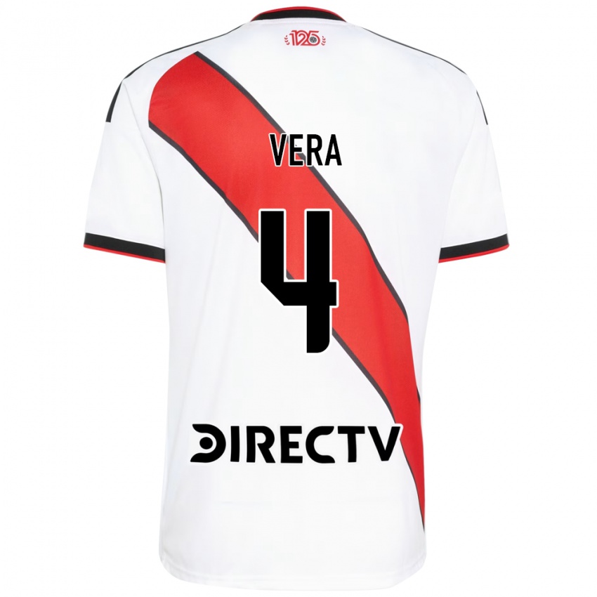 נשים Lautaro Vera #4 אדום שחור לבן ג'רזי ביתית 2026/27 חולצה קצרה