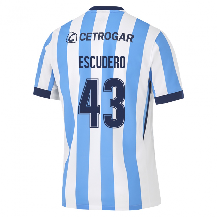 נשים Gonzalo Escudero #43 כחול בהיר לבן שחור ג'רזי ביתית 2026/27 חולצה קצרה