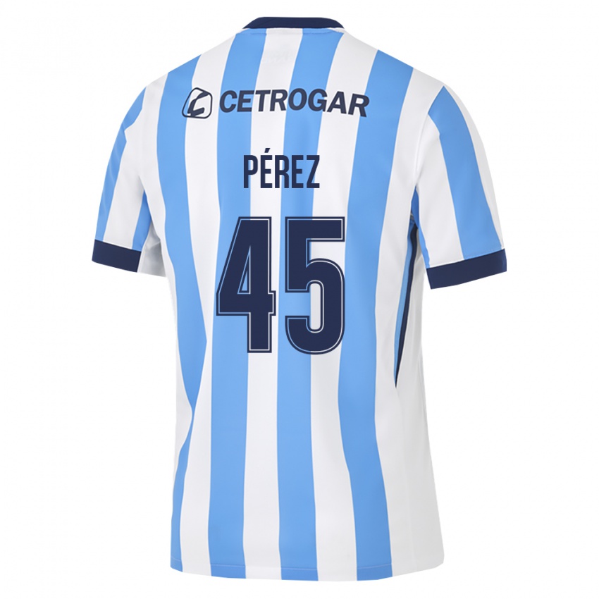 נשים Ezequiel Pérez #45 כחול בהיר לבן שחור ג'רזי ביתית 2026/27 חולצה קצרה