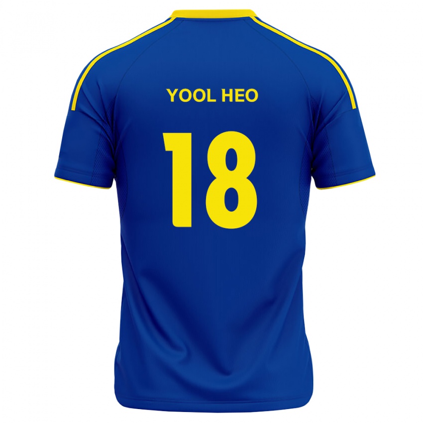נשים Yool Heo #18 כחול מלכותי צהוב ג'רזי ביתית 2026/27 חולצה קצרה