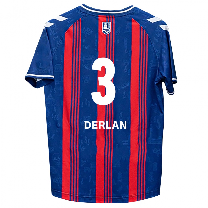 נשים Derlan #3 כחול אדום לבן ג'רזי ביתית 2026/27 חולצה קצרה